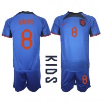 Holandsko Cody Gakpo #8 Vonkajší Detský futbalový dres MS 2022 Krátky Rukáv (+ trenírky)